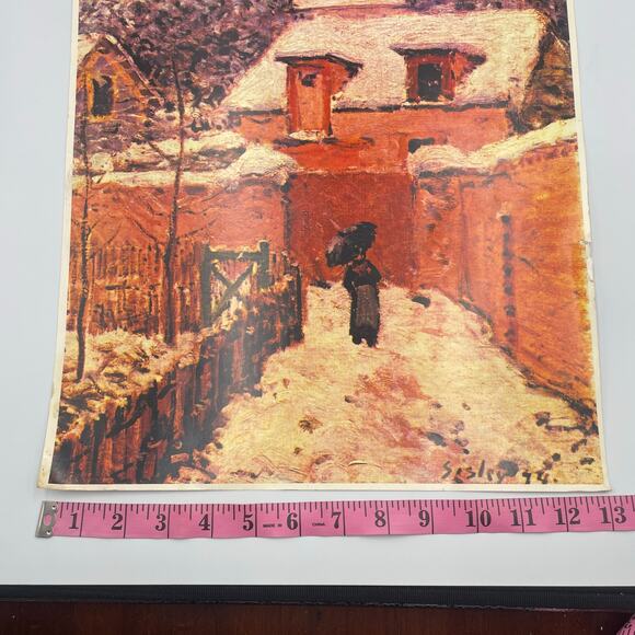 Alfred Sisley Garden in Louveciennes in the Snow Vintage Print 19" x 13" - Picture 12 of 12